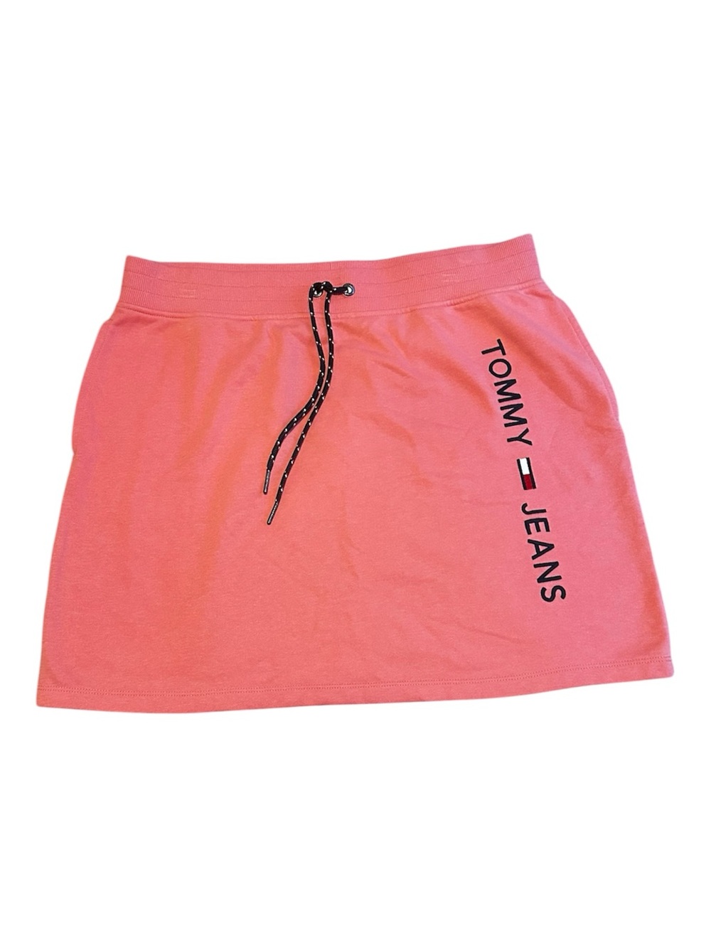 Tommy Jeans Pink Drawstring Sweat Mini Skirt Size L/XL
